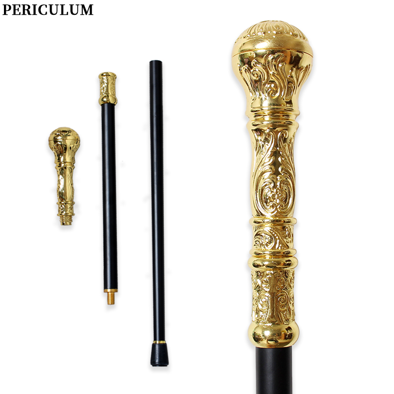 Zinc Furniture Hardware - Shiny Gold Alloy Victorian Walking Cane