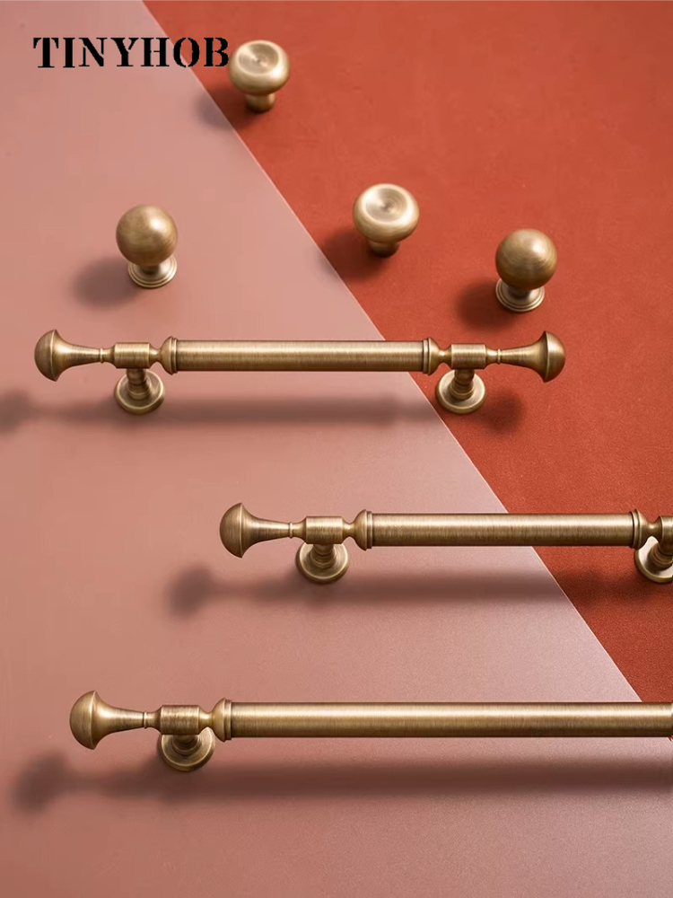 Vintage Furniture Hardware Pulls - Vintage Solid Brass Cabinet Handles /