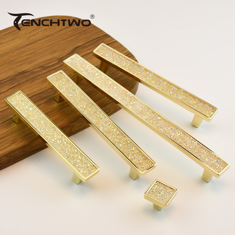Furniture Hardware And Fittings - Gold Crystal Diamond Furniture Handle Door