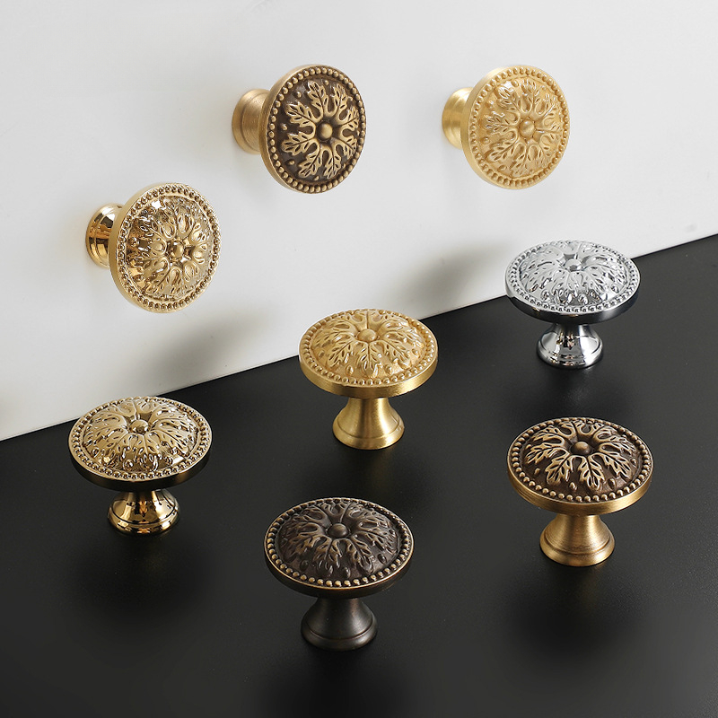 1pcs Satin Brass Cabinet Door  - Vintage Furniture Hardware Pulls 评论和价格