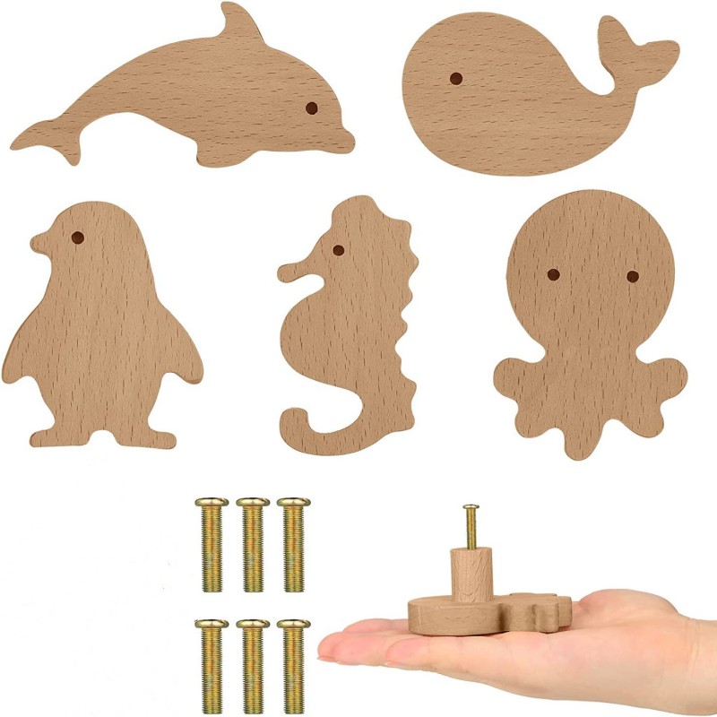 Creative Sea Animal Shape Wood - Furniture Hardware Restoration 评论和价格