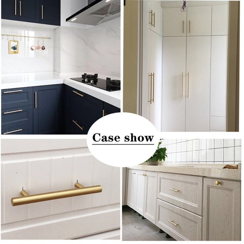 Modern Gold Brushed Straight C - Furniture Hardware Restoration 评论和价格