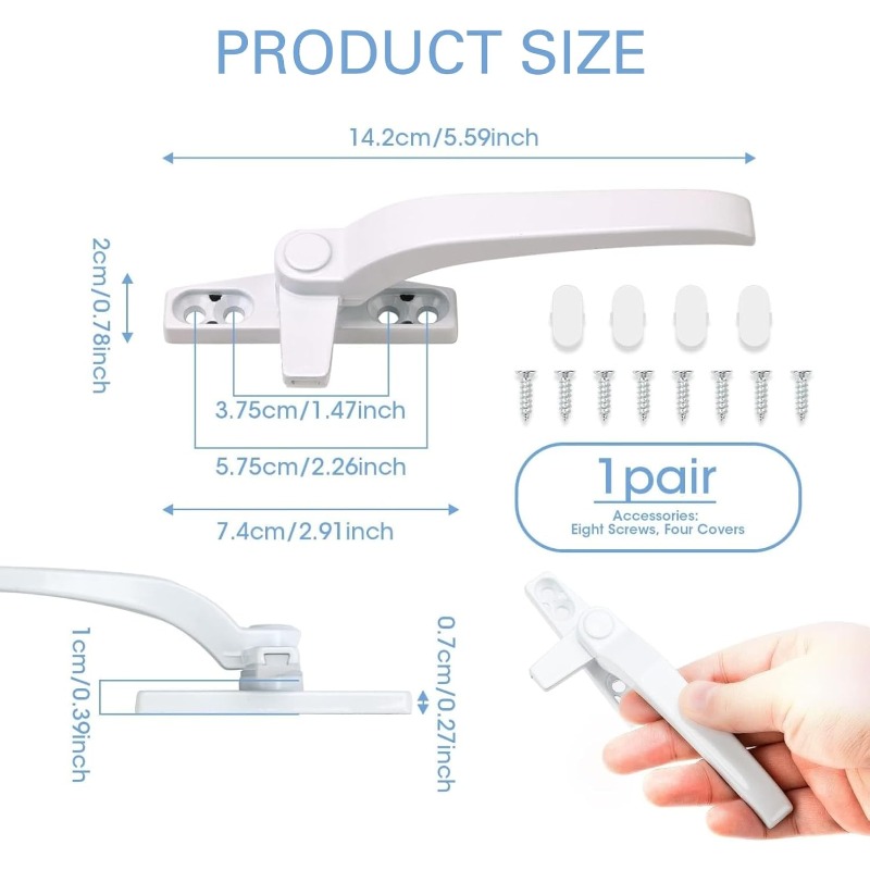 Glass Window Lock Handle 2Pcs  - Zinc Furniture Hardware 评论和价格