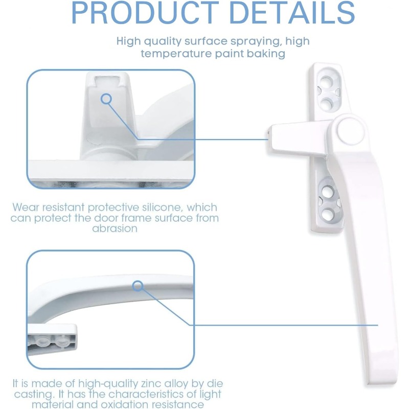 Glass Window Lock Handle 2Pcs  - Zinc Furniture Hardware 评论和价格