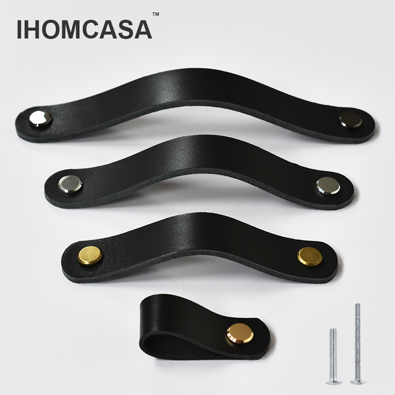 IHOMCASA Black Leather Knobs   - Furniture Hardware Restoration 评论和价格