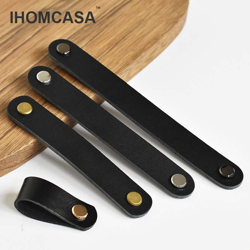 IHOMCASA Black Leather Knobs   - Furniture Hardware Restoration 评论和价格