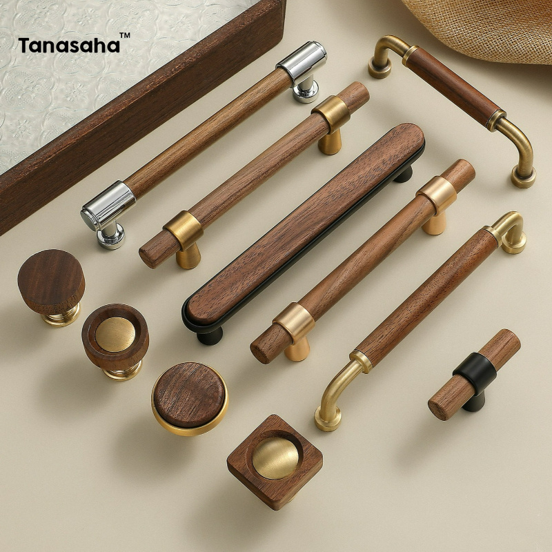 Wooden Drawer Pulls Brass Cabi - Vintage Furniture Hardware Pulls 评论和价格