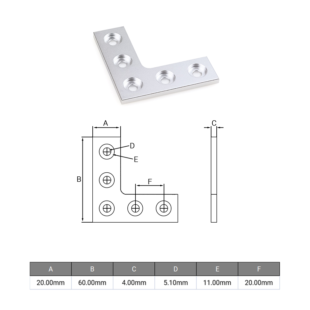 2Pcs/lot L Type 5 Holes 90Degr - Joint Connector Bracket 评论和价格
