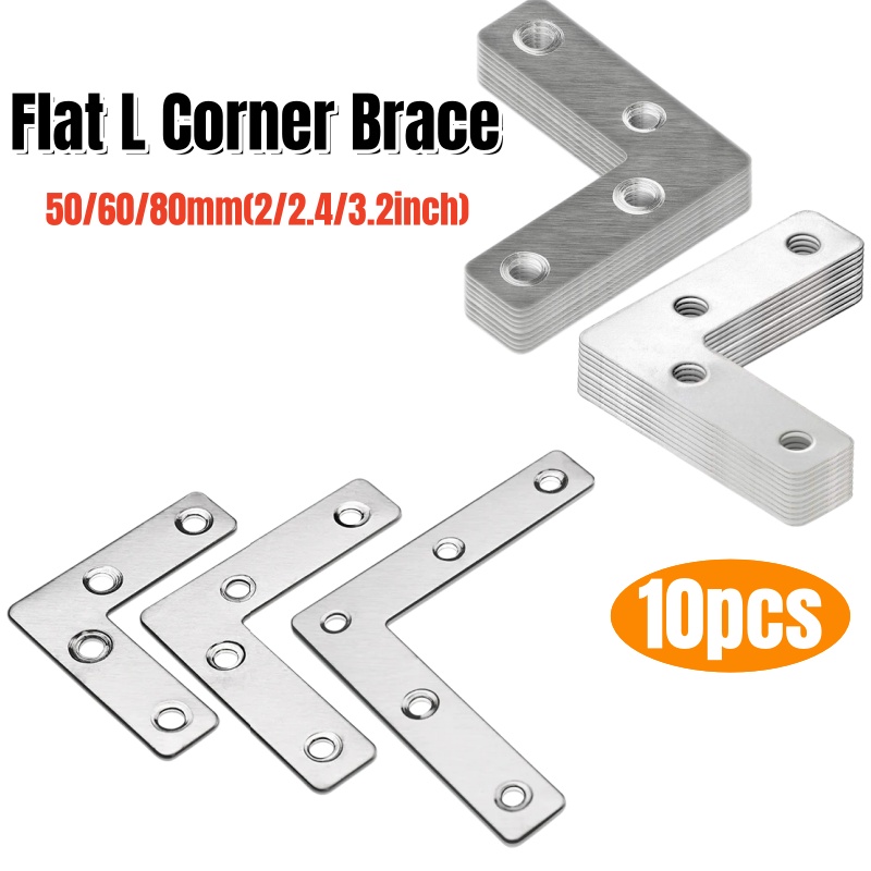 10 Pcs L Shape Flat Angle Corn - Joint Connector Bracket 评论和价格