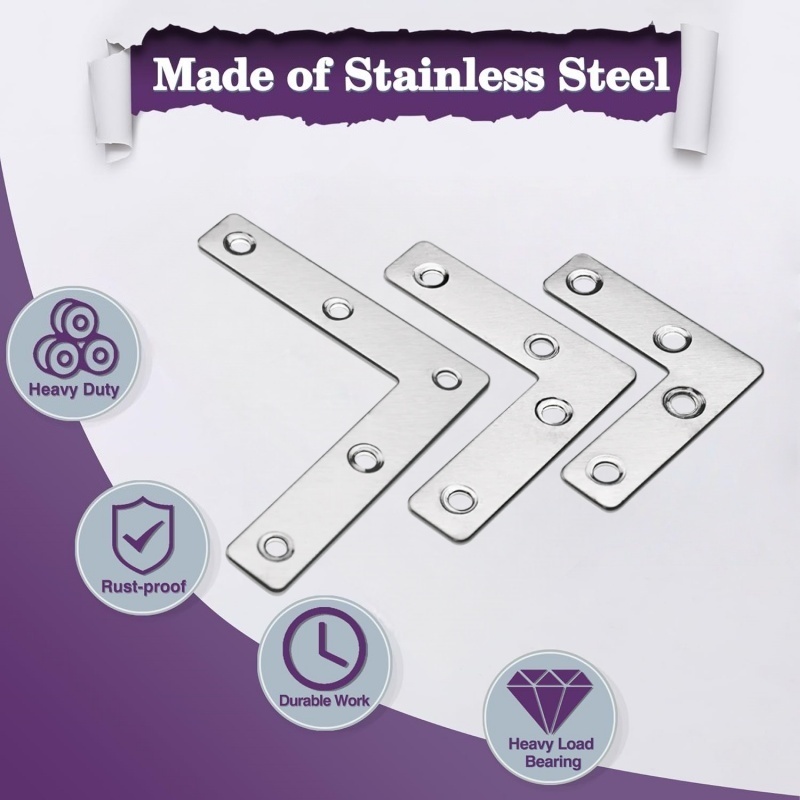 10 Pcs L Shape Flat Angle Corn - Joint Connector Bracket 评论和价格