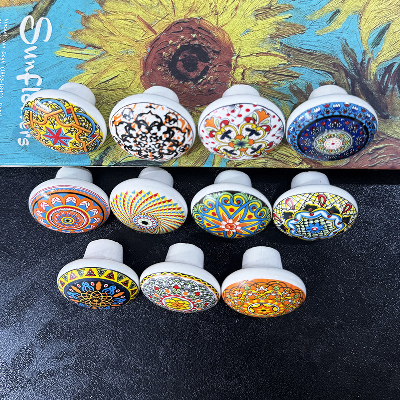 Bohemian Ceramic Single Hole C - Vintage Furniture Hardware Pulls 评论和价格