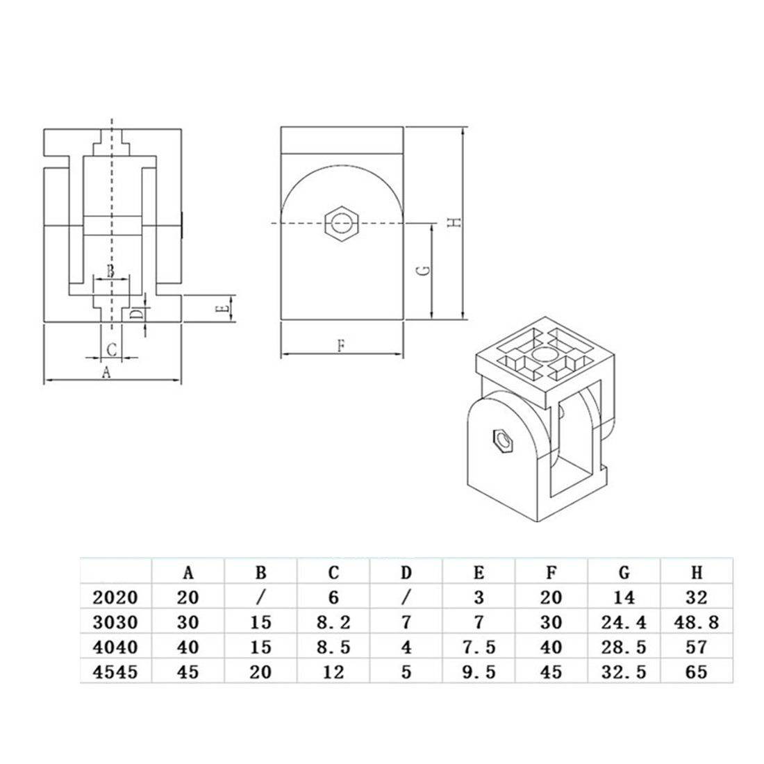 1pc 2020/3030/4040/4545 Zinc A - Joint Connector Bracket 评论和价格